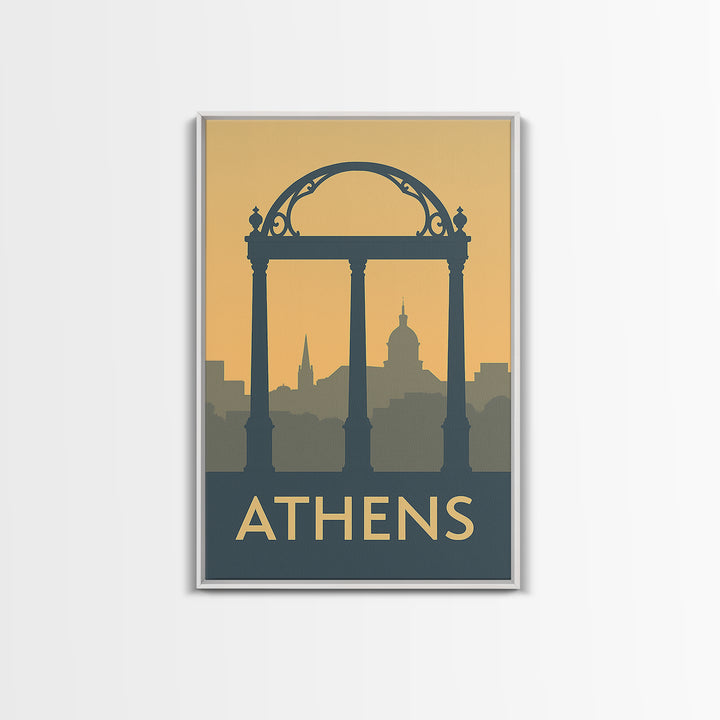 Athens Travel Poster, Canvas Print, Minimalist Retro Wall Art, Athens Travel Art, Vintage City Art, Fine Art Print, Living Room Wall Art