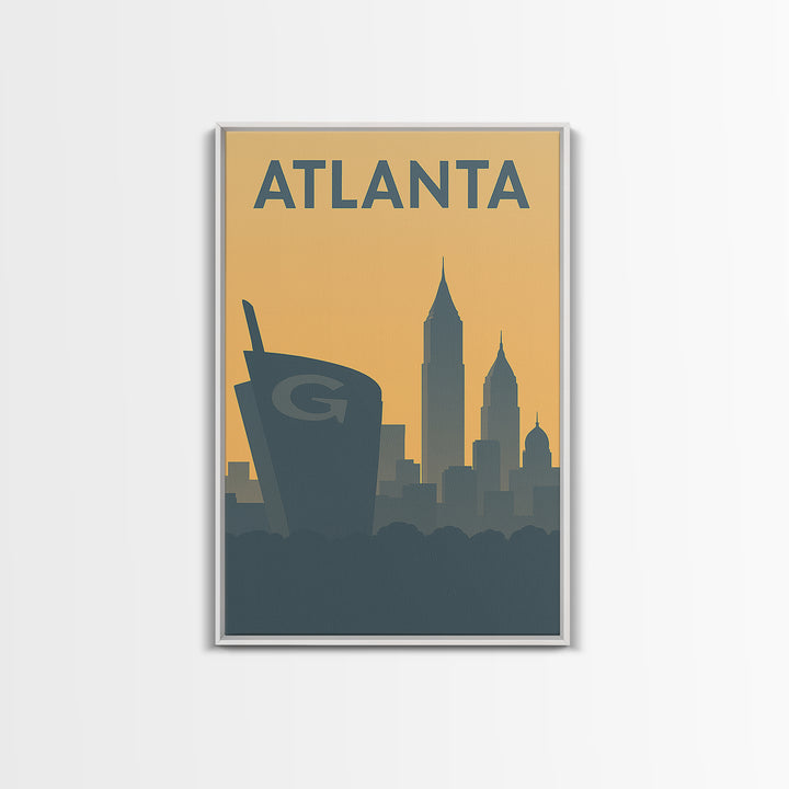 Atlanta Travel Poster, Canvas Print, Minimalist Retro Wall Art, Atlanta City Art, Retro Travel Print, Travel Wall Decor, Wanderlust Decor