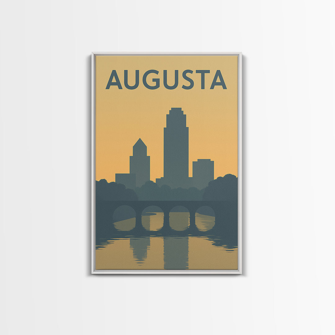 Augusta Georgia Travel Poster, Canvas Print, Mid Century Travel Art, Augusta City Art, City Travel Prints, City Illustration, Travel Print