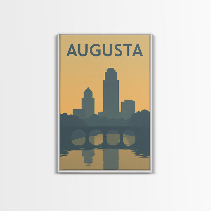 Augusta Georgia Travel Poster, Canvas Print, Mid Century Travel Art, Augusta City Art, City Travel Prints, City Illustration, Travel Print