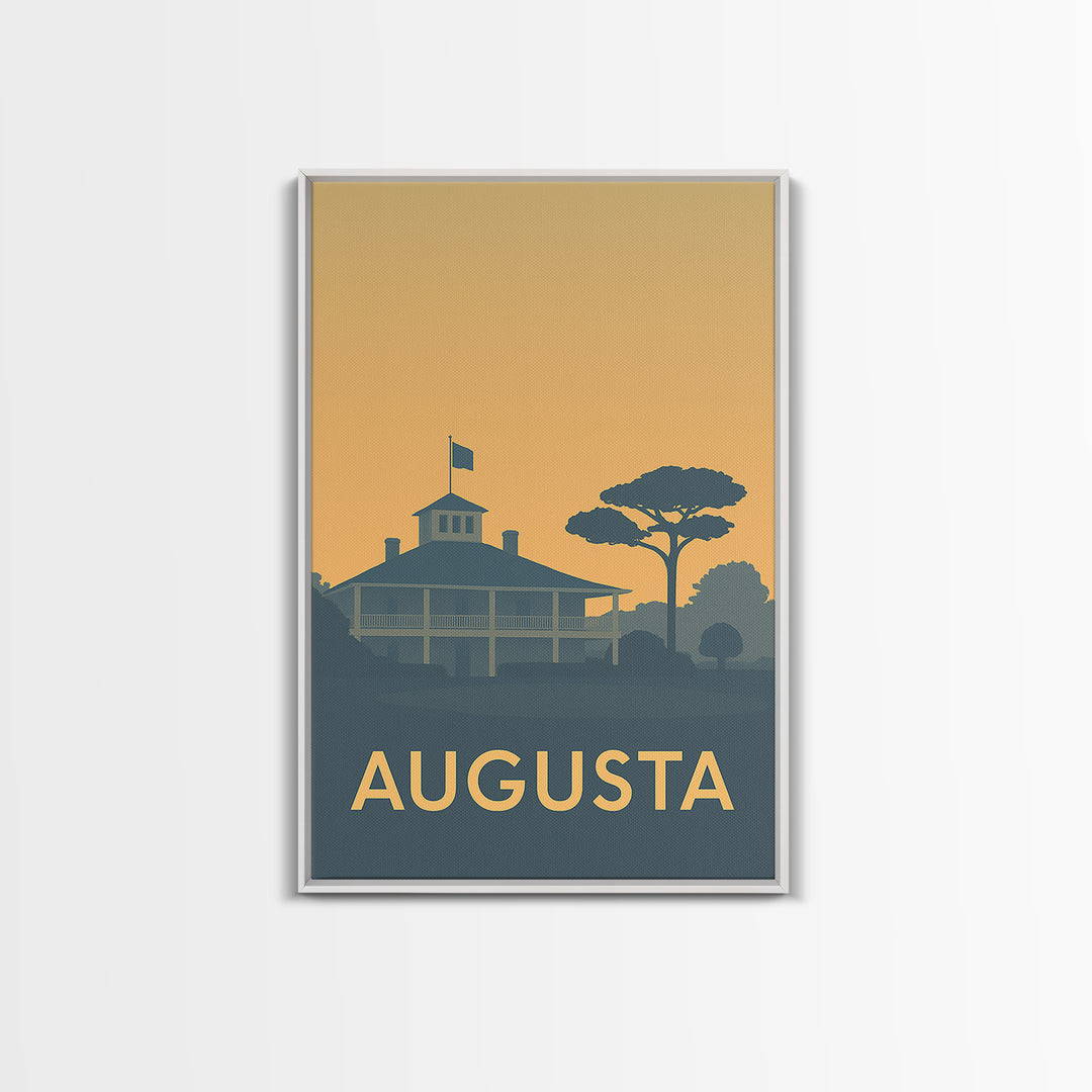 Augusta Travel Poster, Canvas Print, Minimalist Retro Wall Art, Augusta Travel Art, Travel Art Print, City Illustration, Home Office Decor