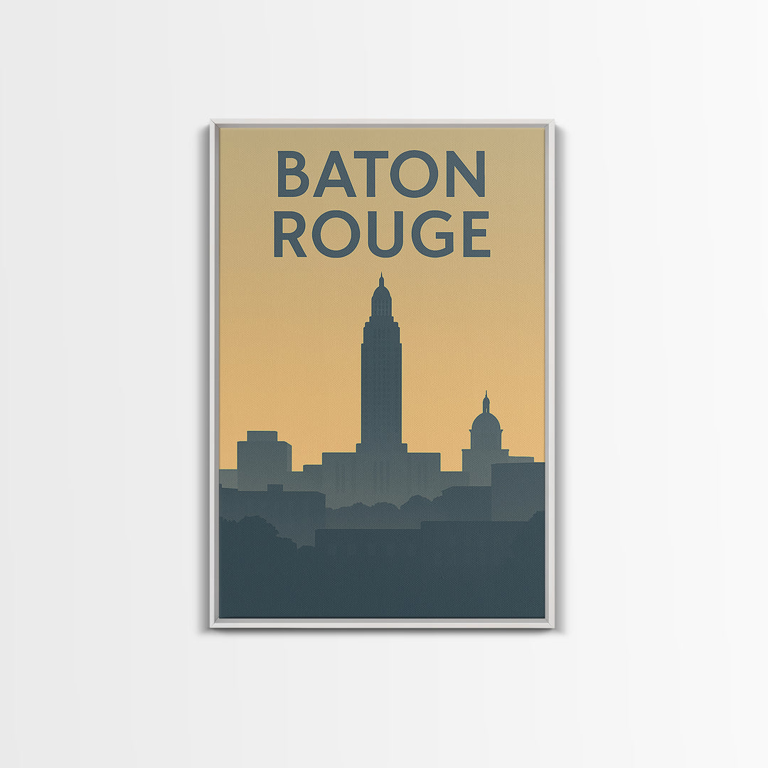 Baton Rouge Louisiana Travel Poster, Canvas Print, Retro Wall Art, Baton Rouge Art Print, Fine Art Print, Travel Wall Art, Poster Art