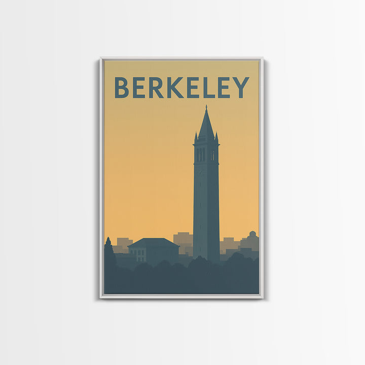 Berkeley California Travel Poster, Canvas Print, Sunset Skyline Wall Art, Berkeley Print, Travel Wall Art, Wall Decor, Travel Art Print