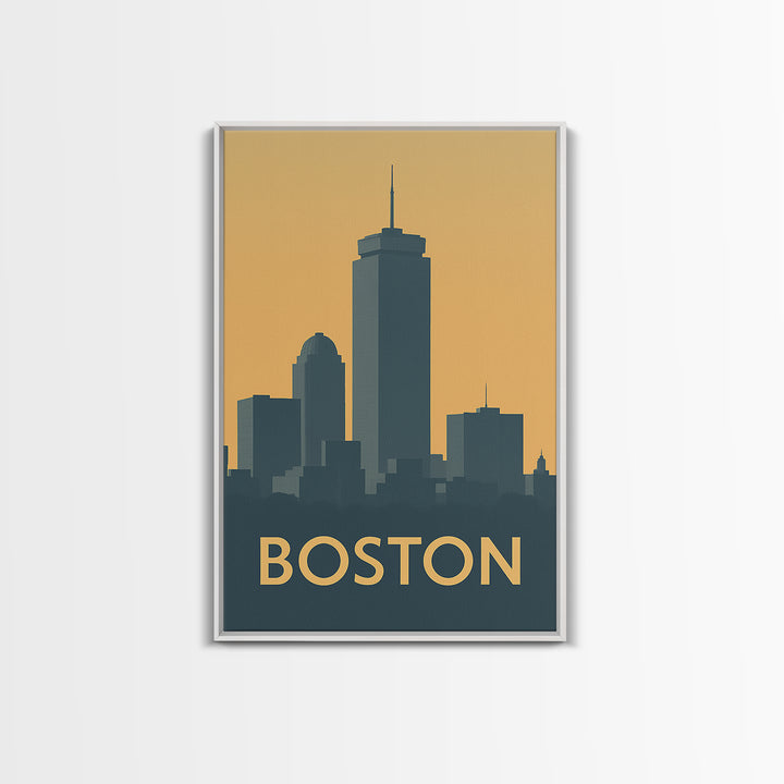 Boston Travel Poster, Canvas Print, Mid Century Travel Art, Boston Travel Art, Vintage City Poster, Vintage Travel Print, Travel Art Print