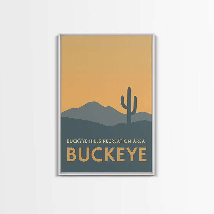 Buckeye Arizona Travel Poster, Framed Canvas Print, Mid Century Travel Art, Buckeye Art Print, Modern Wall Decor, Retro Travel Print