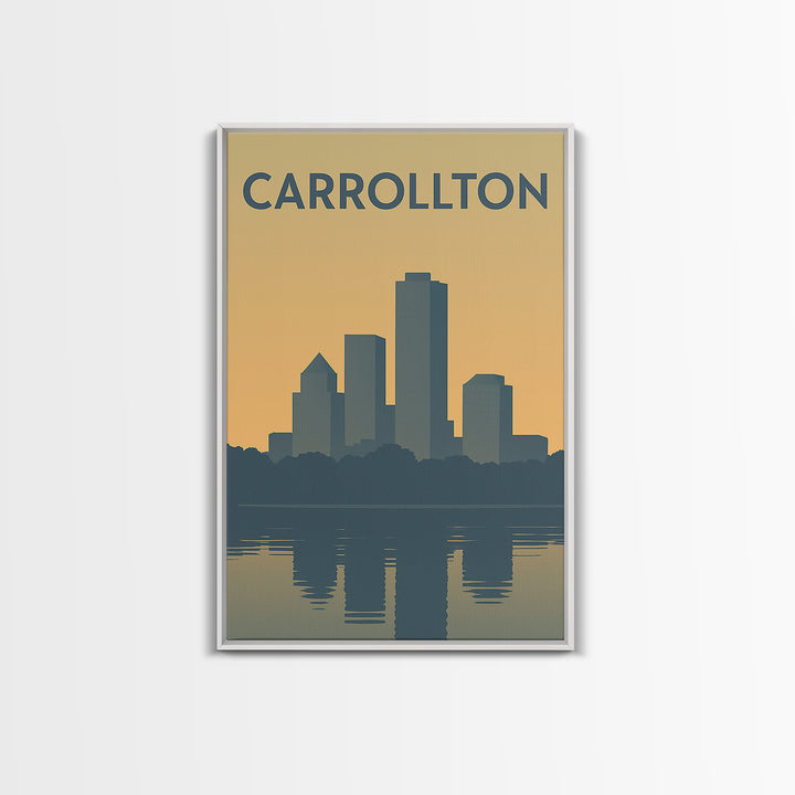 Carrollton Travel Poster, Canvas Print, Mid Century Travel Art, Carrollton Art Print, Mid Century Wall Art, Living Room Wall Art