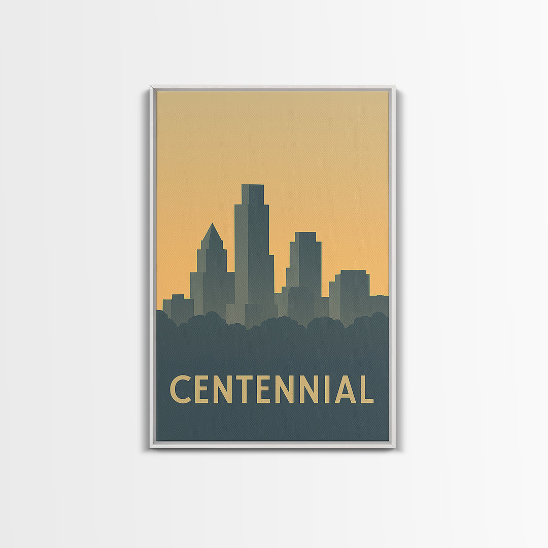 Centennial Travel Poster, Canvas Print, Vintage City Poster Art, Centennial Poster Print, Vintage Travel Print, Travel Poster Set