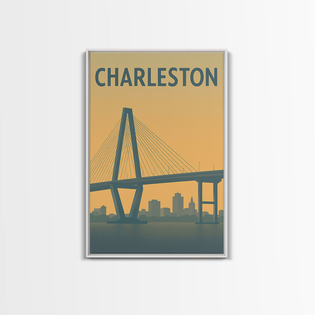 Charleston South Carolina Travel Poster, Canvas Print, Travel Art, Charleston Wall Art, Wall Decor, Wanderlust Decor, City Travel Prints