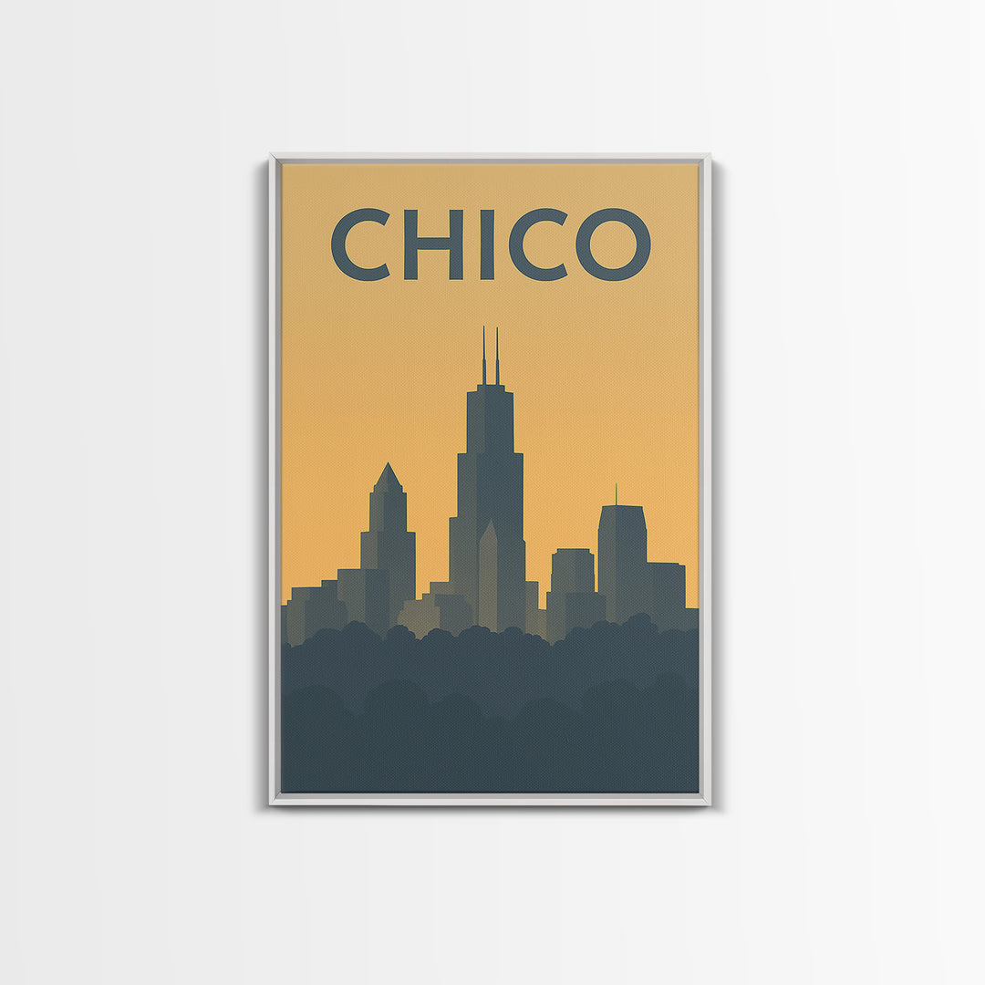 Chico California Travel Poster, Canvas Print, Vintage City Poster Art, Chico Wall Art, Vintage City Poster, Retro Travel Print, Poster Print