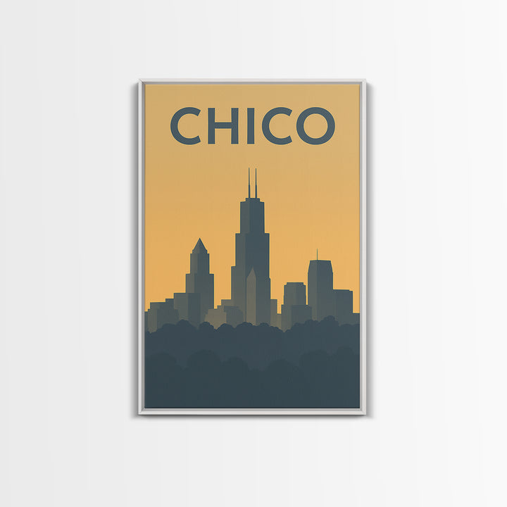 Chico California Travel Poster, Canvas Print, Vintage City Poster Art, Chico Wall Art, Vintage City Poster, Retro Travel Print, Poster Print
