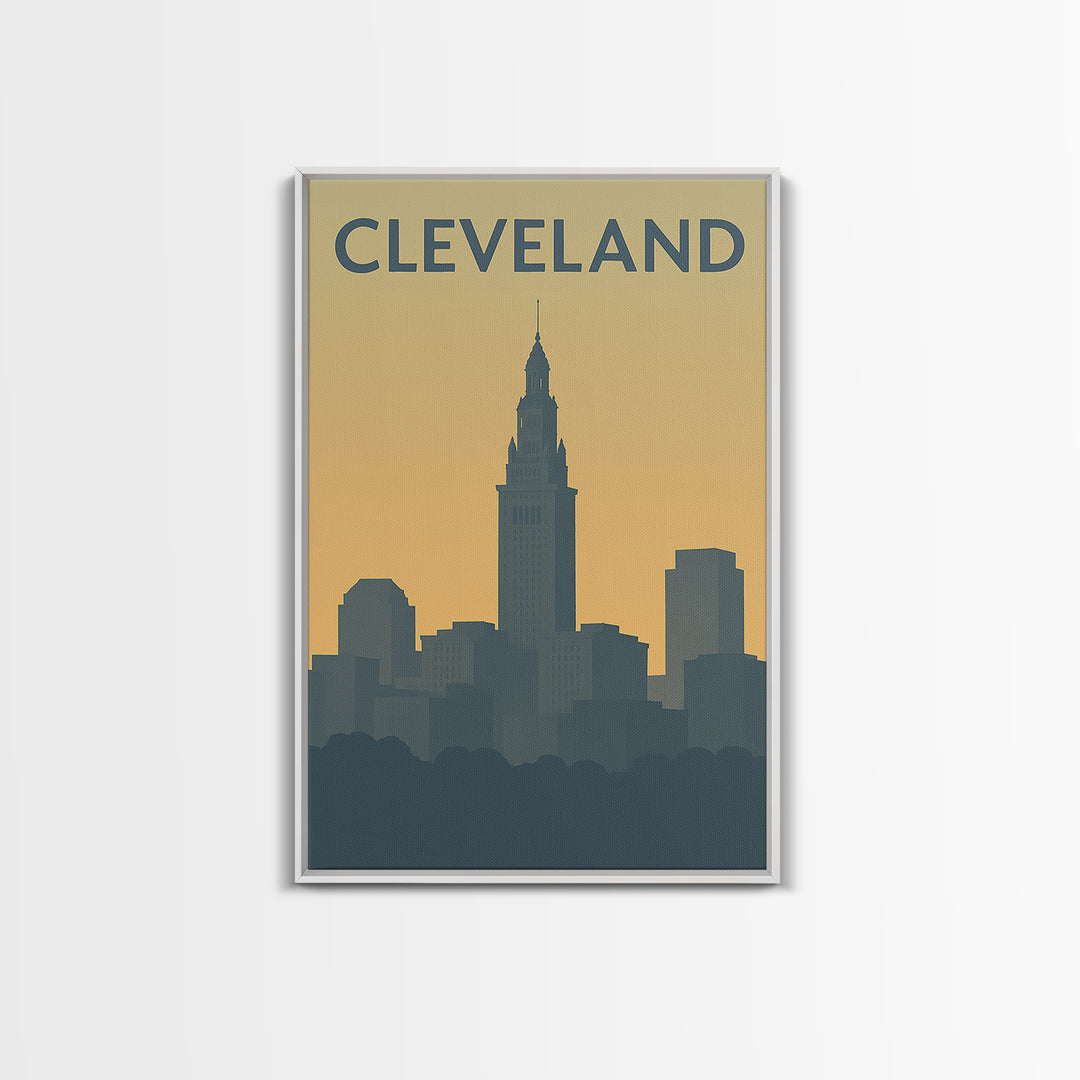 Cleveland Travel Poster, Canvas Print, Vintage City Poster Art, Cleveland Art Print, Travel Wall Art, Retro Travel Print, Travel Art Print