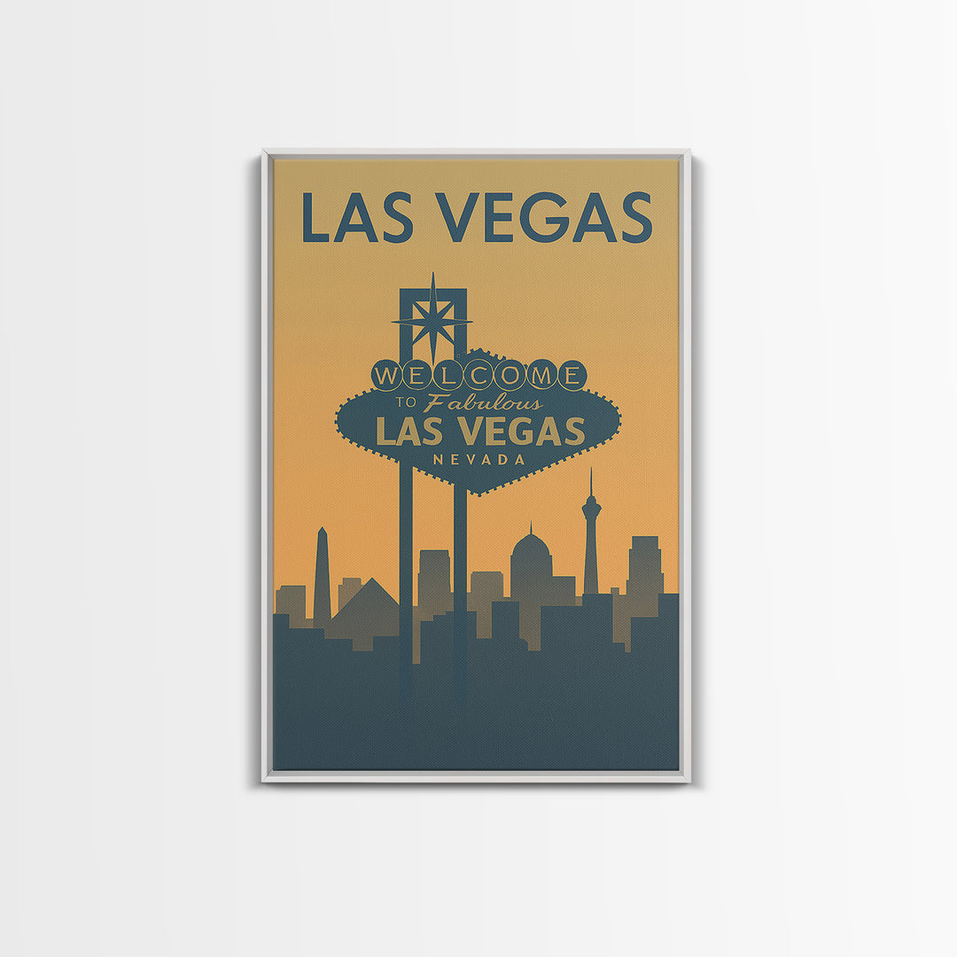 Las Vegas Travel Poster, Canvas Print, Minimalist Retro Wall Art, Las Vegas Travel Art, Mid Century Wall Art, Travel Poster Art