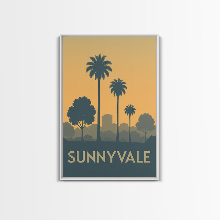 Sunnyvale California Travel Poster, Canvas Print, Travel Art, Sunnyvale Art Print, Wanderlust Decor, City Art Print, Travel Print