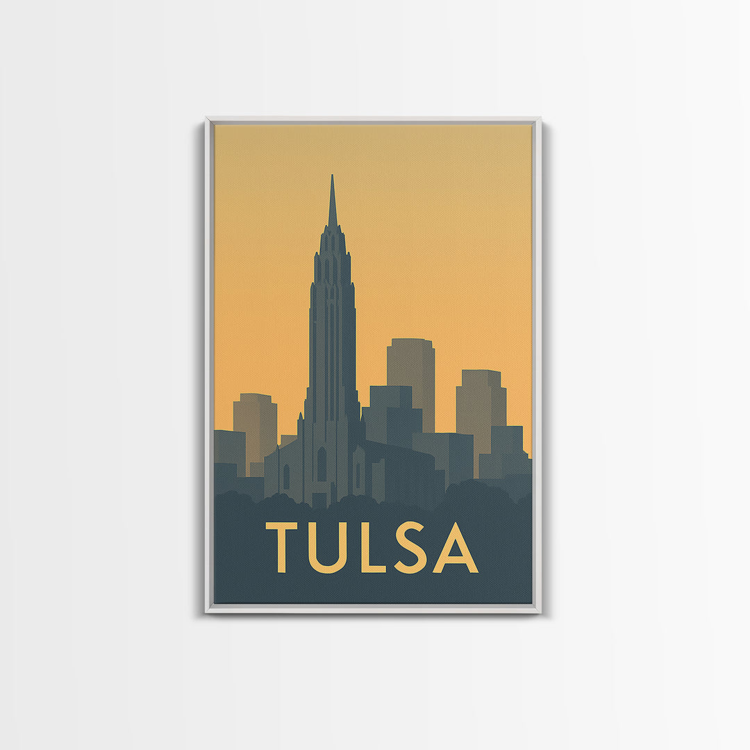 Tulsa Oklahoma Travel Poster, Canvas Print, Mid Century Travel Art, Tulsa City Art, Vintage Travel Art, Vintage City Poster, Art Print