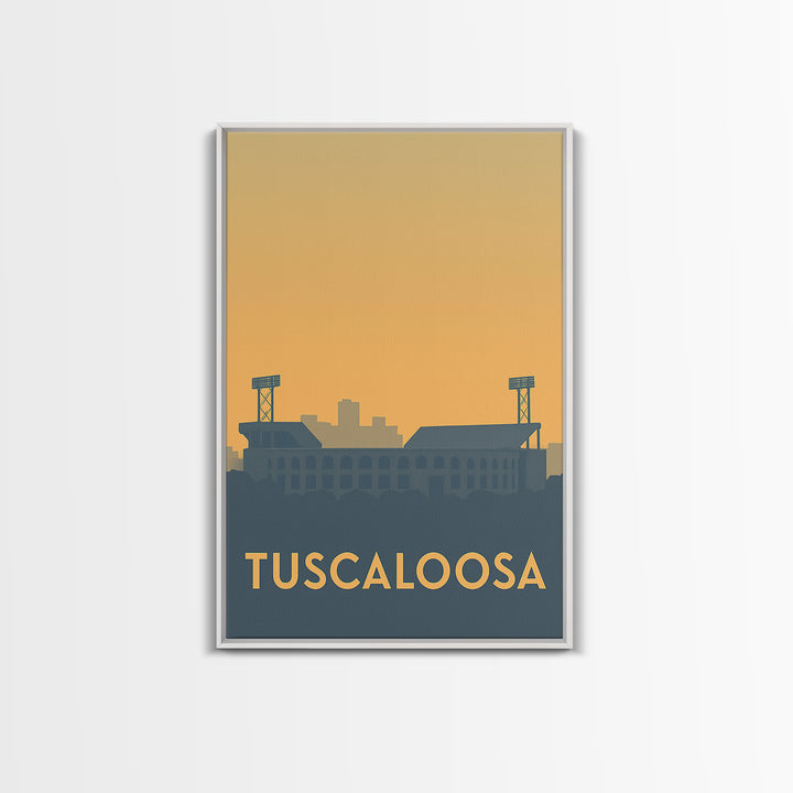 Tuscaloosa Alabama Travel Poster, Canvas Print, Sunset Skyline Wall Art, Tuscaloosa Travel Art, Living Room Wall Art, City Art Print