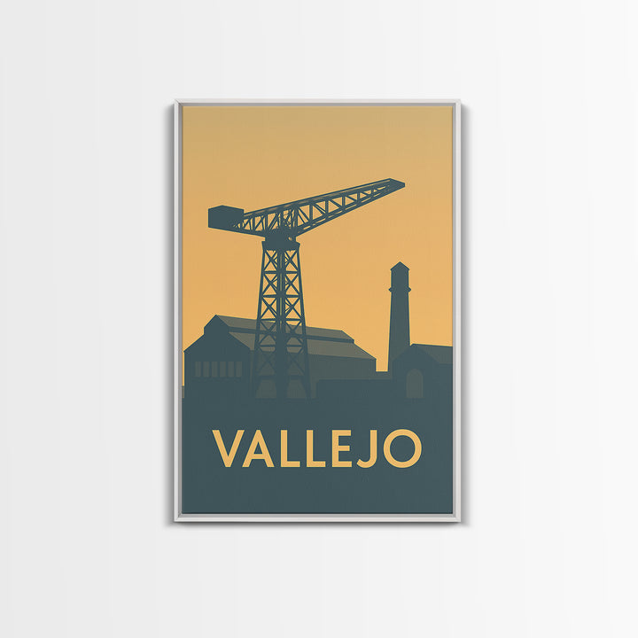 Vallejo California Travel Poster, Canvas Print, Vintage City Poster Art, Vallejo Wall Art, Poster Art, City Illustration, Fine Art Print