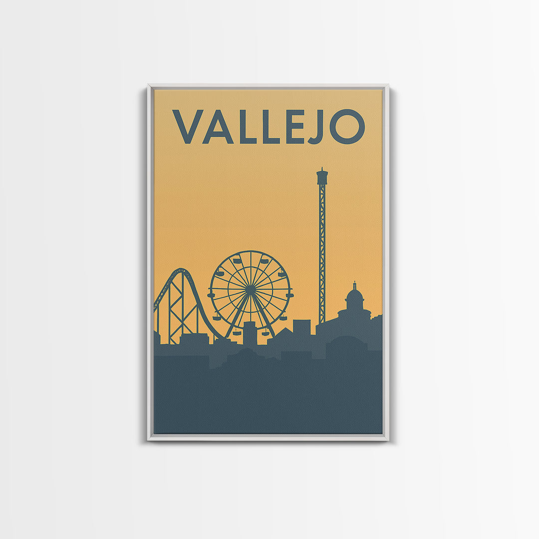 Vallejo Travel Poster, Framed Canvas Print, Mid Century Travel Art, Vallejo Travel Art, Vintage Travel Art, Gift For Travelers