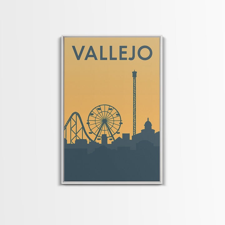 Vallejo Travel Poster, Framed Canvas Print, Mid Century Travel Art, Vallejo Travel Art, Vintage Travel Art, Gift For Travelers