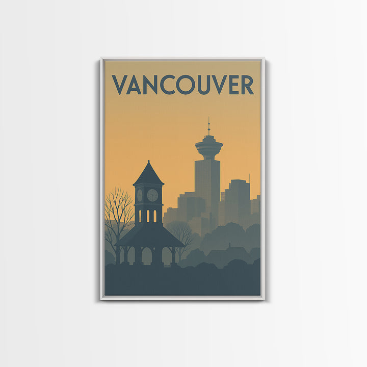 Vancouver Washington Travel Poster, Canvas Print, Sunset Skyline Wall Art, Vancouver Poster Print, City Art Print, Wall Art, Poster Art