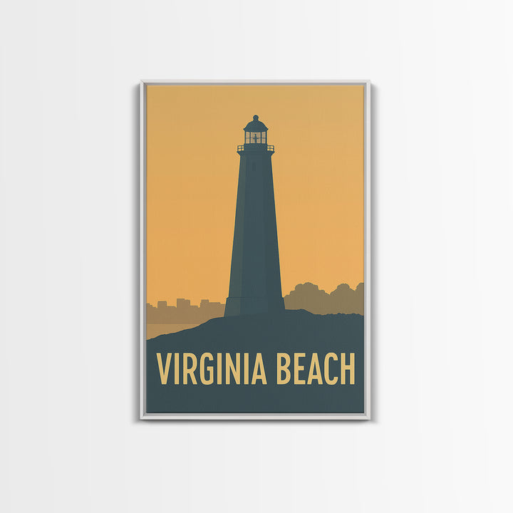 Virginia Beach Virginia Travel Poster, Canvas Print, Sunset Skyline Wall Art, Virginia Beach Wall Art, Vintage Travel Art, Fine Art Print