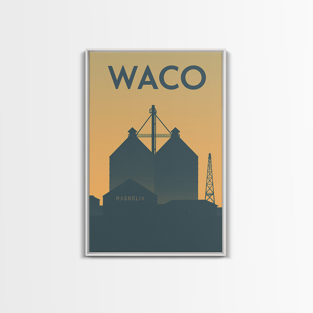 Waco Travel Poster, Canvas Print, Vintage City Poster Art, Waco Art Print, Mid Century Wall Art, Vintage City Poster, Vintage Travel Art