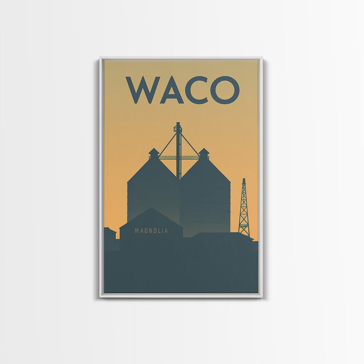 Waco Travel Poster, Canvas Print, Vintage City Poster Art, Waco Art Print, Mid Century Wall Art, Vintage City Poster, Vintage Travel Art