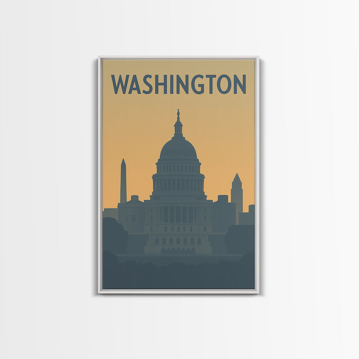 Washington Travel Poster, Canvas Print, Mid Century Travel Art, Washington Art Print, Living Room Wall Art, Eclectic Wall Decor
