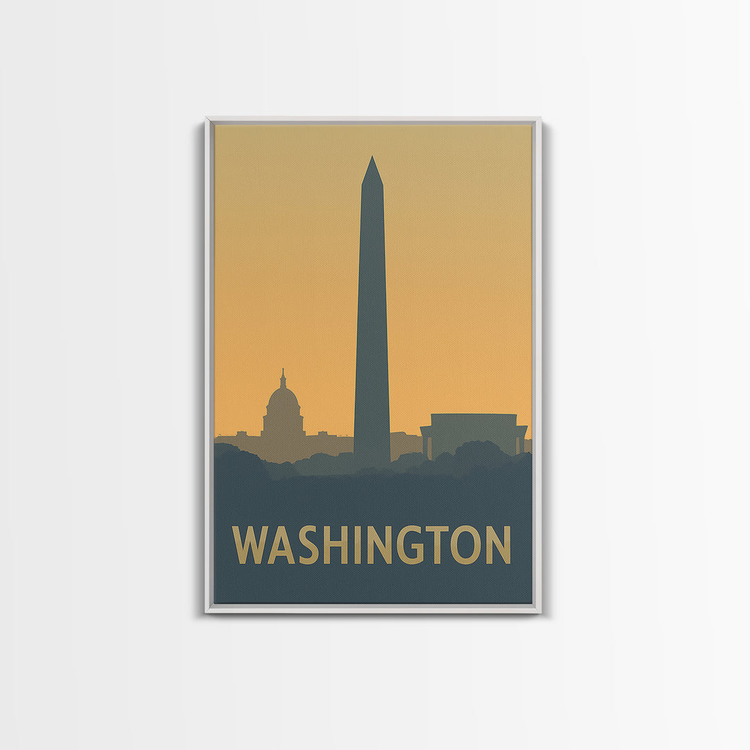 Washington Travel Poster, Canvas Print, Vintage City Poster Art, Washington Travel Art, Vintage City Poster, Gift For Travelers