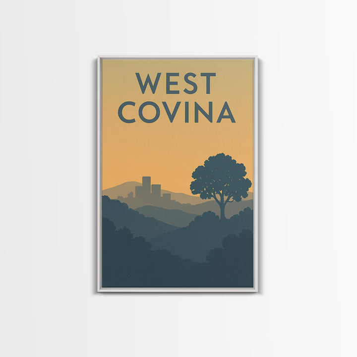 West Covina California Travel Poster, Canvas Print, Mid Century Travel Art, West Covina Wall Art, Wall Art, Fine Art Print, Travel Print