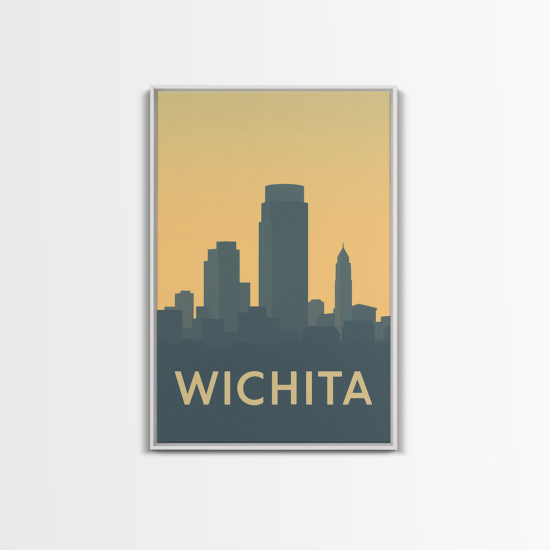 Wichita Travel Poster, Canvas Print, Mid Century Travel Art, Wichita City Art, Travel Wall Art, Travel Art Print, Wanderlust Decor
