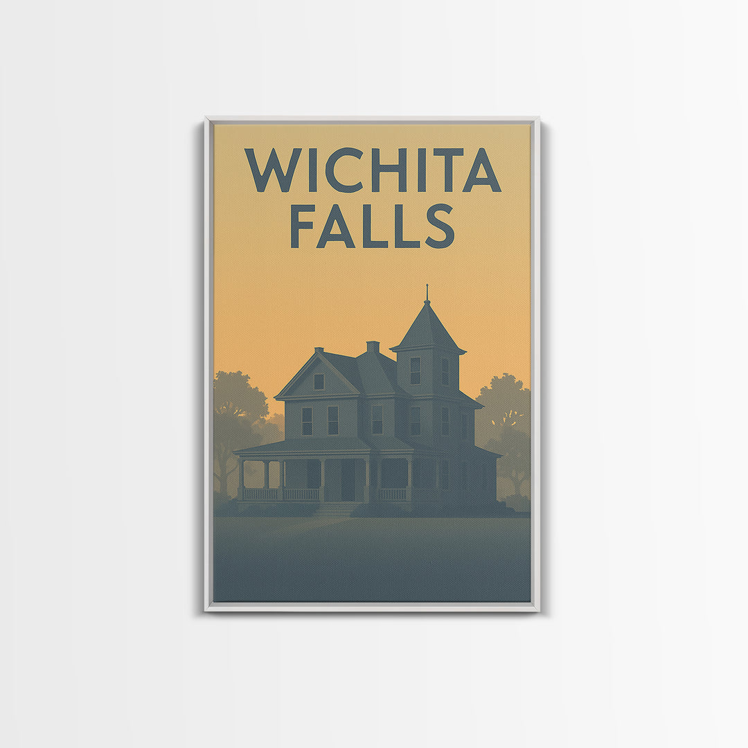 Wichita Falls Texas Travel Poster, Canvas Print, Mid Century Travel Art, Wichita Falls Travel Art, Vintage Travel Print, Travel Poster Set