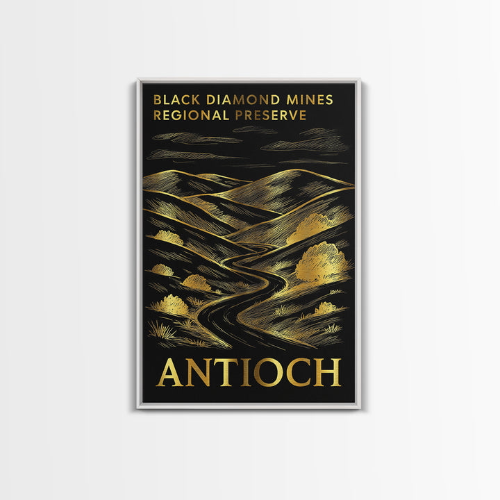 Antioch Travel Poster, Framed Canvas Print, Black And Gold Line Art, Antioch Travel Art, Travel Wall Art, City Illustration, Travel Decor
