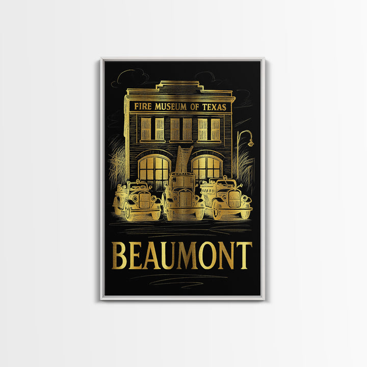 Beaumont Travel Poster, Canvas Print, Gold Sketch Wall Art, Beaumont City Art, Travel Poster Set, Fine Art Print, Mid Century Wall Art
