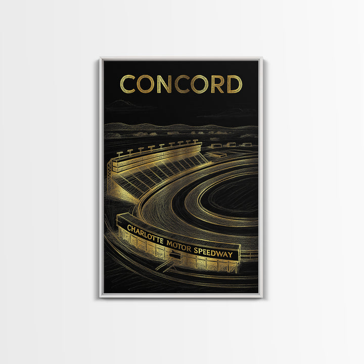 Concord California Travel Poster, Framed Canvas Print, Dark Background Poster Art, Concord Travel Art, Eclectic Wall Decor, Travel Wall Art