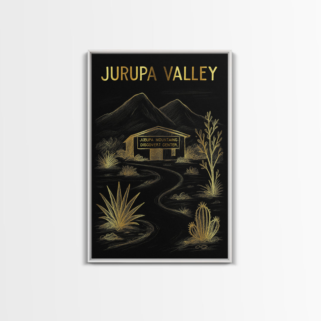 Jurupa Valley California Travel Poster, Canvas Print, Elegant Gold City Art, Jurupa Valley Wall Art, Gift For Travelers, City Travel Prints