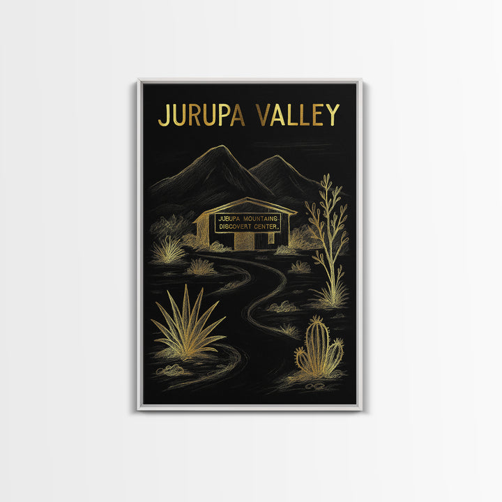 Jurupa Valley California Travel Poster, Canvas Print, Elegant Gold City Art, Jurupa Valley Wall Art, Gift For Travelers, City Travel Prints
