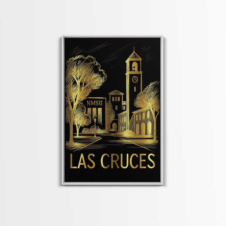 Las Cruces Travel Poster, Canvas Print, Black And Gold Line Art, Las Cruces Wall Art, City Travel Prints, Travel Poster Set, Travel Print