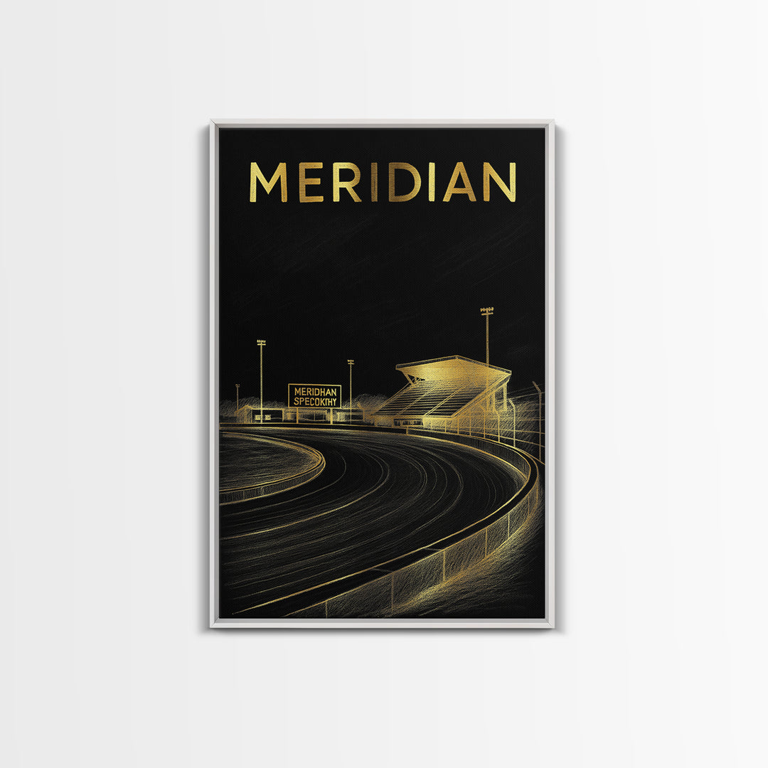 Meridian Idaho Travel Poster, Canvas Print, Black And Gold Line Art, Meridian Wall Art, Wall Decor, Fine Art Print, Gift For Travelers