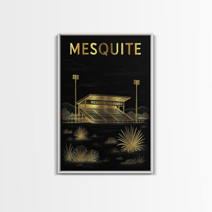 Mesquite Texas Travel Poster, Canvas Print, Dark Background Poster Art, Mesquite Wall Art, Gift For Travelers, Wanderlust Decor
