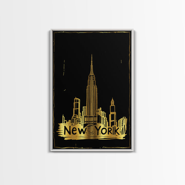 New York City New York Travel Poster, Canvas Print, Dark Background Poster Art, New York Poster Print, Wall Art, Wanderlust Decor