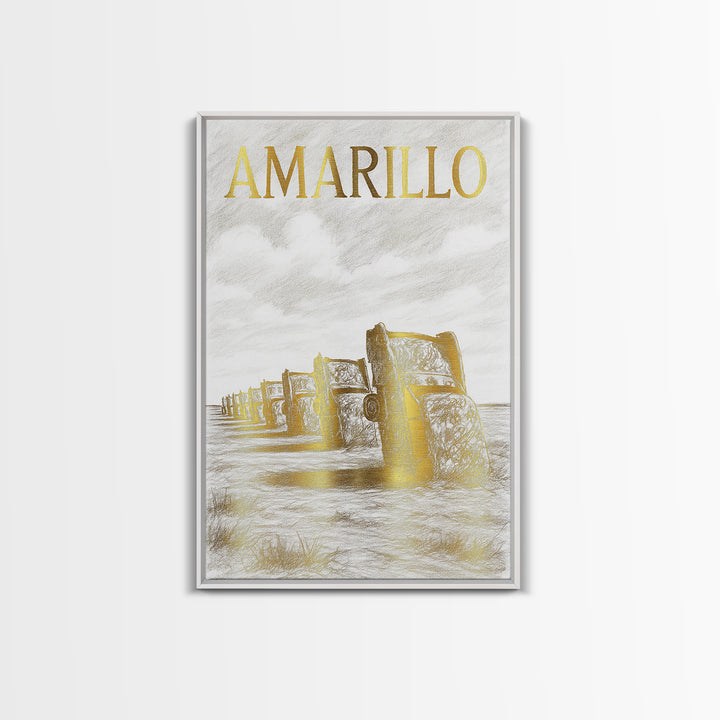 Amarillo Texas Travel Poster, Framed Canvas Print, Minimalist Poster Art, Amarillo Travel Art, Travel Wall Art, City Travel Prints, Wall Art