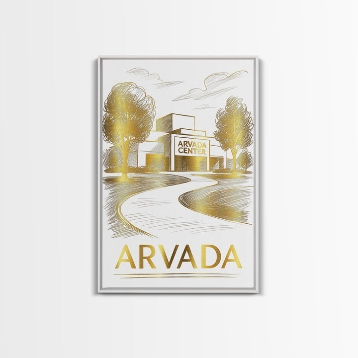 Arvada Travel Poster, Canvas Print, Elegant City Illustration, Arvada City Art, Gift For Travelers, Mid Century Wall Art, Vintage Travel Art