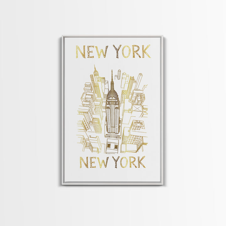 New York Travel Poster, Canvas Print, Elegant City Illustration, New York Art Print, Living Room Wall Art, Travel Wall Art, Art Print