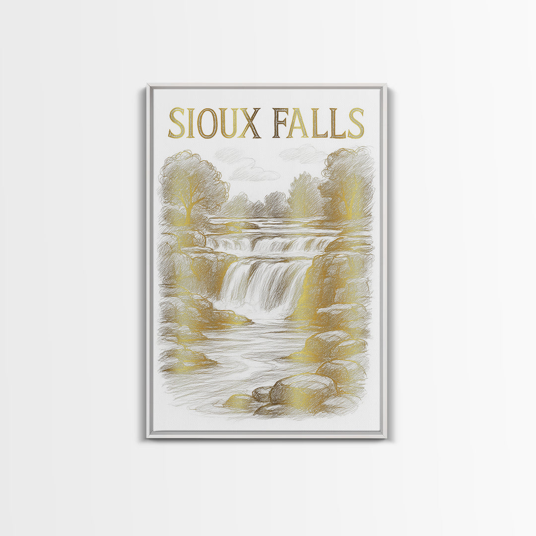 Sioux Falls South Dakota Travel Poster, Canvas Print, Minimalist Poster Art, Sioux Falls Art Print, Eclectic Wall Decor, Retro Travel Print