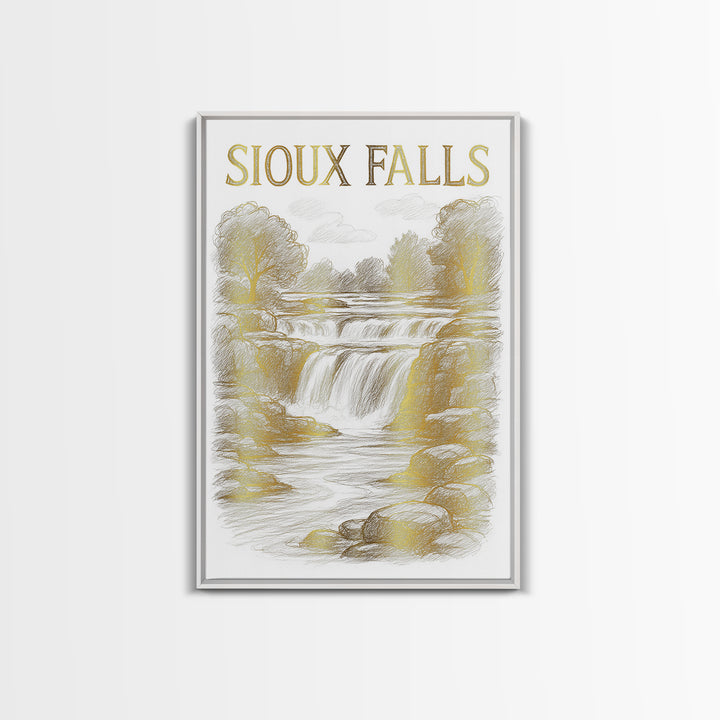 Sioux Falls South Dakota Travel Poster, Canvas Print, Minimalist Poster Art, Sioux Falls Art Print, Eclectic Wall Decor, Retro Travel Print