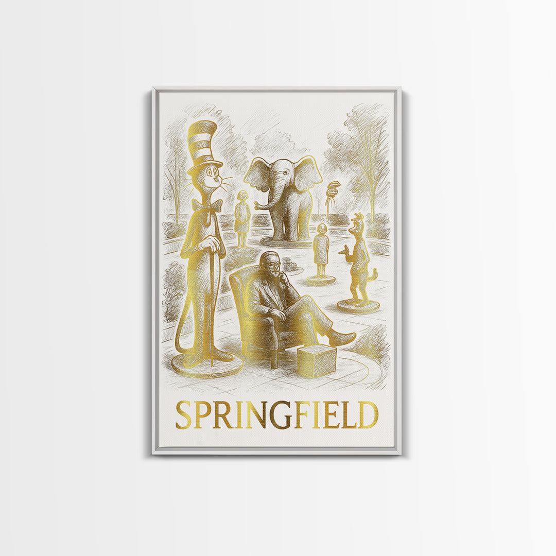 Springfield Travel Poster, Canvas Print, Minimalist Poster Art, Springfield Wall Art, Travel Poster Set, Vintage City Art, Travel Art Print