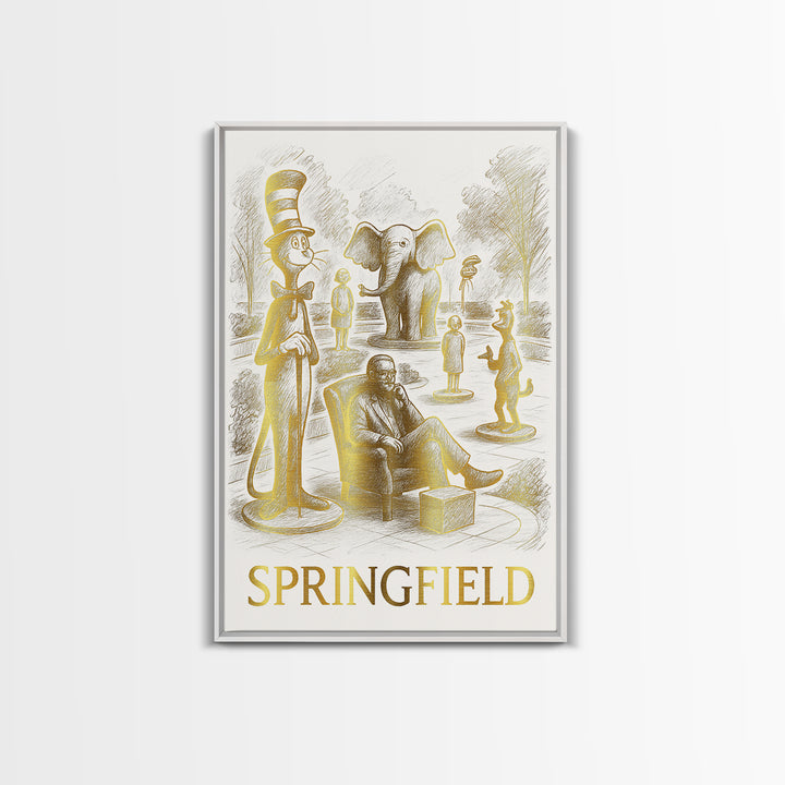 Springfield Travel Poster, Canvas Print, Minimalist Poster Art, Springfield Wall Art, Travel Poster Set, Vintage City Art, Travel Art Print