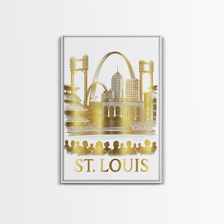 St Louis Travel Poster, Canvas Print, Gold Line Drawing Wall Art, St Louis Art Print, Travel Poster Set, Travel Art Print, Fine Art Print
