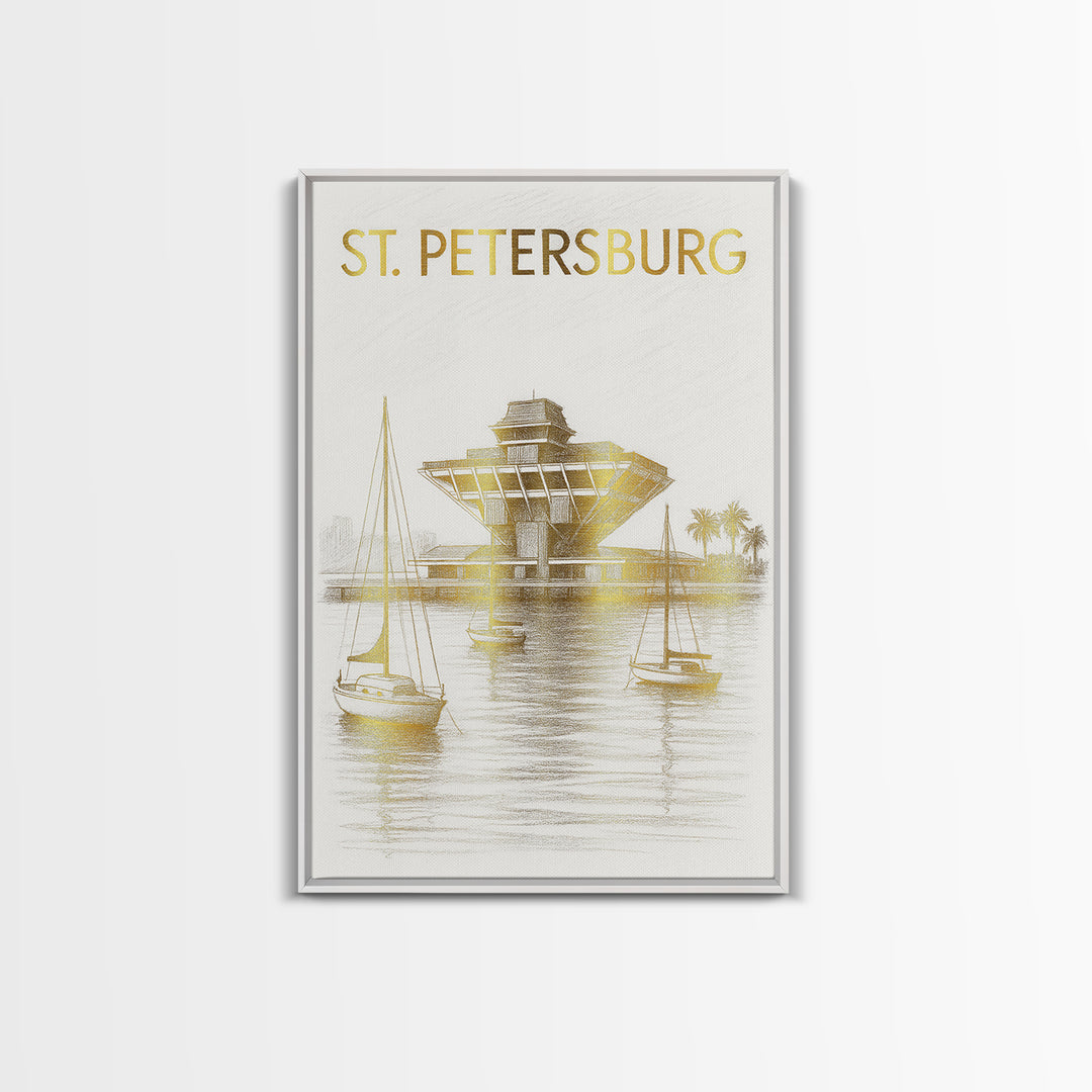 St Petersburg Florida Travel Poster, Canvas Print, Minimalist Poster Art, St Petersburg Poster Print, Mid Century Wall Art, Fine Art Print