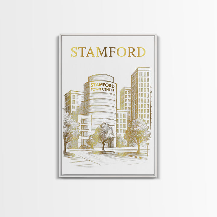 Stamford Connecticut Travel Poster, Canvas Print, Minimalist Poster Art, Stamford Print, Art Print, Gift For Travelers, Travel Poster Set